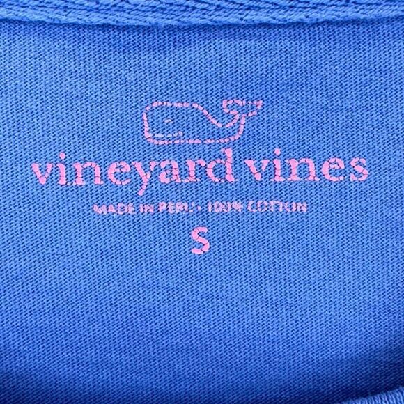 Vineyard Vines T-Shirt Kids Small Blue Long Sleeve 100% Cotton Whale Pocket Tee - Picture 4 of 7